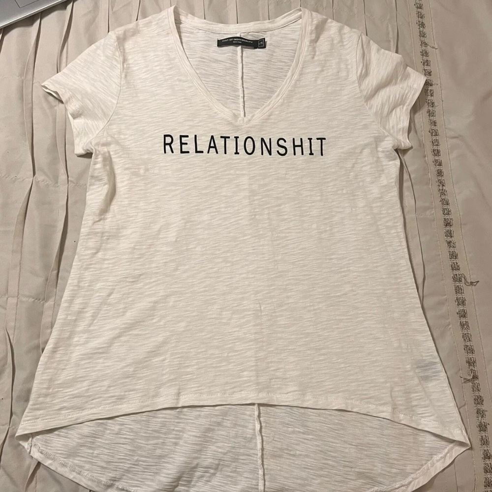 Cult Of Individuality Women's L/XL Relationsh*t Graphic V-Neck T-Shirt